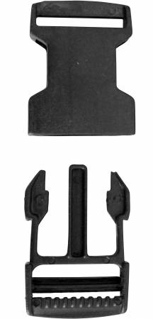 Plastic, side release buckle for a 1" strap.