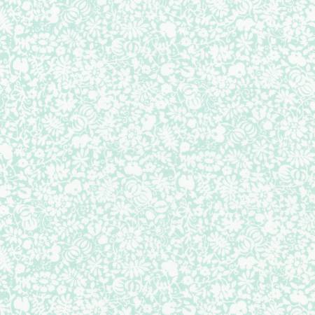 100% cotton lawn - beautiful mint green and ivory floral design on a lightweight cotton. 44"
