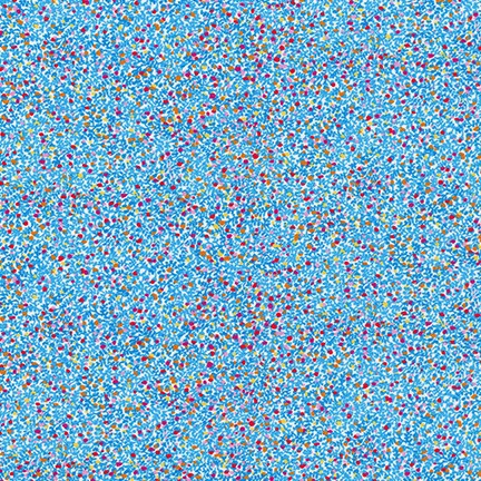 Lovely, multicolor, delicate floral on a blue ground.  Excellent for summer tops and dresses. 95% Cotton/ 5% spandex knit jersey.