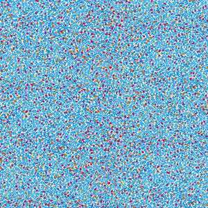 Lovely, multicolor, delicate floral on a blue ground.  Excellent for summer tops and dresses. 95% Cotton/ 5% spandex knit jersey.