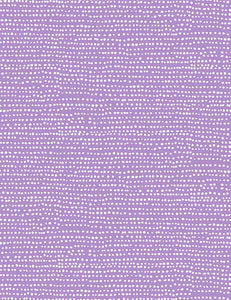From Dear Stella, this lavender fabric is covered in tiny little white dots. This is such a fun fabric that pair well with so many others! Great alternative to a simple blender. 