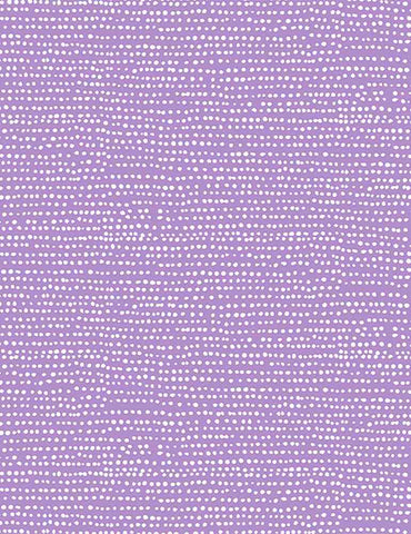 From Dear Stella, this lavender fabric is covered in tiny little white dots. This is such a fun fabric that pair well with so many others! Great alternative to a simple blender. 