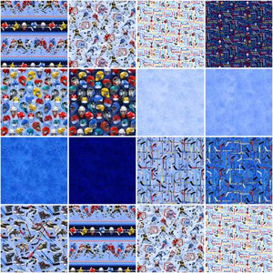 From KANVAS by Benartex Power Play by Kanvas Studio Collection In Pre-Cut Fabrics DESCRIPTION 2-1/2in Strips, 100% Cotton