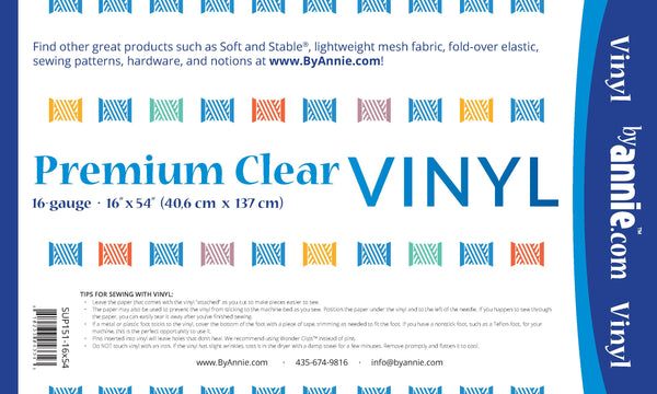 Premium Clear Vinyl 21" x 36"