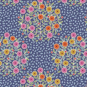 Tilda's Pie in the Sky Collection are 100% cotton prints designed by Norwegian designer Tone Finnanger. Pie in the Sky is a fresh array of fabrics for spring and summer, with doodle-like flowers giving the designs a naive and effortless feel. The sweet motives and colors have a vintage look. Fun fabric names like WillyNilly, Whimsybird and Topsy Turvy and Cloudpie invite you to induldge in a happy, creative sewing escape