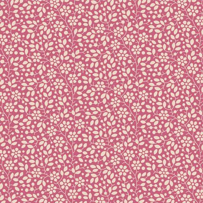 Tilda's Pie in the Sky Collection are 100% cotton prints designed by Norwegian designer Tone Finnanger. This fabric is a bright pink with little white flowers on top. Pie in the Sky is a fresh array of fabrics for spring and summer, with doodle-like flowers giving the designs a naive and effortless feel. The sweet motives and colors have a vintage look. Fun fabric names like WillyNilly, Whimsybird and Topsy Turvy and Cloudpie invite you to induldge in a happy, creative sewing escape. 