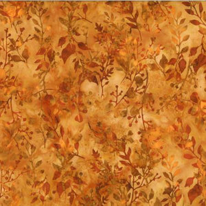 This batik is full of oranges, umbers and yellows. Reminiscent of late summer, early fall this is perfect for quilting, clothing and crafting.