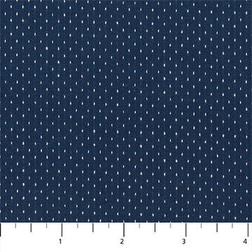 ﻿﻿This fabric is a navy color with white polka dots. This fabric is a woven yarn dye which gives it a nice texture. The wrong side of this fabric is just as interesting as the front! This fabric is great for all sorts of projects from quilting to garment sewing. 