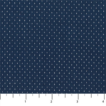 ﻿﻿This fabric is a navy color with white polka dots. This fabric is a woven yarn dye which gives it a nice texture. The wrong side of this fabric is just as interesting as the front! This fabric is great for all sorts of projects from quilting to garment sewing. 