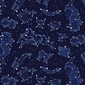 Celestial zodiac from The Celestial Magic Collection by Laura Burch for Clothworks. 100% Cotton, 44/5"