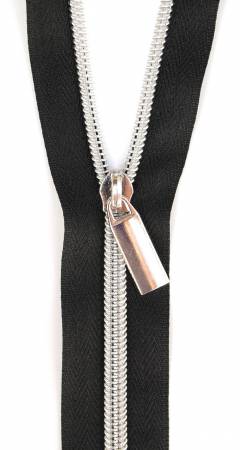#5 Zippers by the Yard contain 3 yards of Magnolia Zipper tape with Gunmetal Teeth and 9 matching pulls. Coordinate the zipper tape color with your fabric and match the zipper teeth color with your purse hardware! Easily cut and sew through the nylon teeth while achieving the appearance of metal teeth.