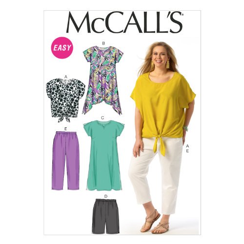 Womens top, tunic, pants and shorts  Sizes 18W-20W-22W-24W  Super easy pattern to follow! Cute tie front detail