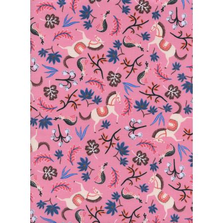 Whimsical floral and horse print from Rifle Paper Co.  100% Cotton, 44/5"