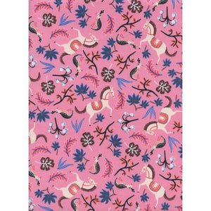 Whimsical floral and horse print from Rifle Paper Co.  100% Cotton, 44/5"