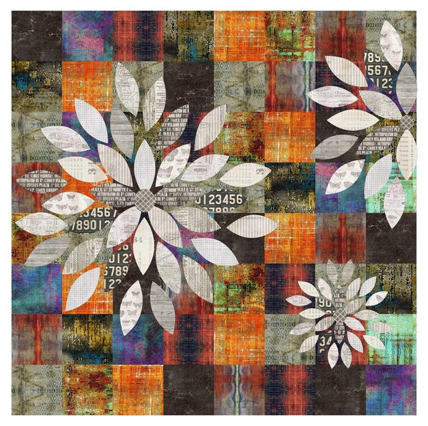 TIM HOLTZ SCRAP PETAL GARDEN ABANDONED QUILT: SHIPPING AUGUST 2021 $120.00 By Artistic Quilts with Color Quantity 1 IN STOCK ITEMS SHIPPED WITHIN 3 BUSINESS DAYS FROM ONTARIO, CANADA. PRE-ORDER COLLECTIONS INDICATE APPROXIMATE SHIPPING DATES.  BUY IT NOW    Tim Holtz Scrap Petal Garden ABANDONED Quilt: SHIPPING AUGUST 2021 designed by Penni Domikis and featuring Abandoned 1, ABANDONED 2 and Monochrome collections by Tim Holtz.   
