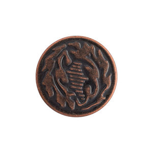5 pack of 27L jean tack buttons. These are perfect for overalls, jeans, sailor pants, and more!   Some of these jean tacks have an oak leaf design in the middle, the others are smooth and flat. 