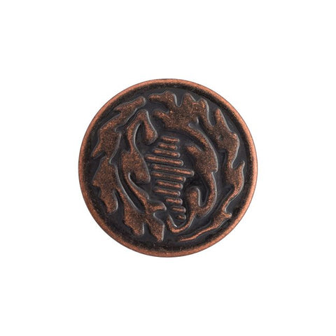 5 pack of 27L jean tack buttons. These are perfect for overalls, jeans, sailor pants, and more!   Some of these jean tacks have an oak leaf design in the middle, the others are smooth and flat. 