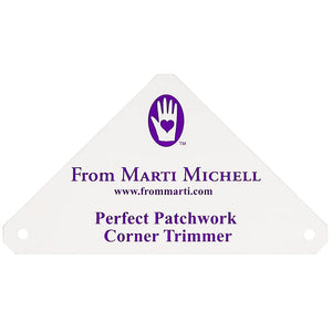 Achieve accurate piecing by trimming the corners of any right angle triangle piece regardless of size. Reduces bulk at the corners.  Template includes 8-page tips booklet.Achieve accurate piecing by trimming the corners of any right angle triangle piece regardless of size. Reduces bulk at the corners.  Template includes 8-page tips booklet.