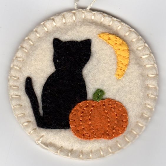 Our candle mat kits are in the style of penny rugs from the early 1800’s. These measure 83⁄4″ diameter and are two layers thick with 7⁄8″ and 11⁄2″ penny appliqués.  Everything you need to start is right in the package including all cut wool felt, floss, a needle and instructions.