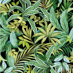Exotica features a stunning, bright color story with a striking panel of parrots and florals. These tropical prints will take you on vacation with jungle foliage, rainforest plants and two beautiful stripes. The Tropical Toile tonal comes in a rainbow of colors to coordinate with all the stunning prints. Don’t miss the free pattern for the Tropical Enchantment quilt.
