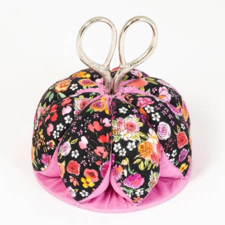 Floral Pin Cushion with Scissors
