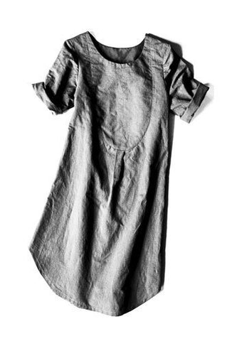 The Dress Shirt is a lightweight, versatile dress inspired by Grandpa’s shirt. It is a relaxed, classic cut to be worn loose and is absurdly comfortable. Includes a rolled up sleeve or a short sleeve.  Skill level; Beginner