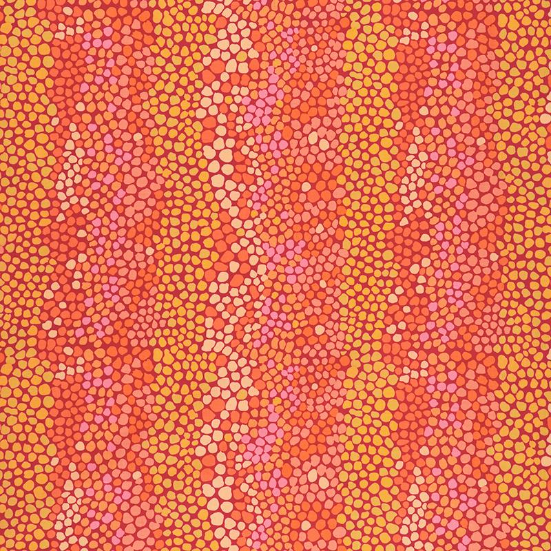 Yellow, orange, and pink dots tightly packed across a dark red background. You can have all the Kaffe Fassett prints your creative heart desires with the new Kaffe Fassett Collective collection, especially if your project calls for cool colors.  100% Cotton 44"/45" Wide