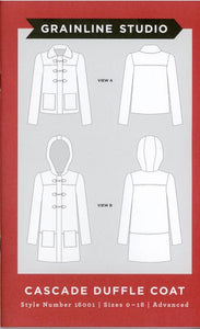 Perfect for the upcoming winter, this classic toggle coat can be made cropped or to fall mid-thigh. With a hidden zipper band and an optional hood, this jacket will keep you warm for the winter. For friends in warmer climates, View A can also be made from canvas or twill for a lighter weight jacket. Up your skills with this advanced coat!