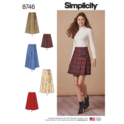 These Misses' wrap skirts are available in multiple lengths and feature D-ring closings to allow the skirt to drape perfectly from your waist. Great for plaids!