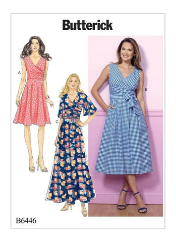 Misses' dress with or without sleeves. This pattern is sizes 14-22 Suggested fabrics include, cotton blends, linen, challis, gingham, satin   