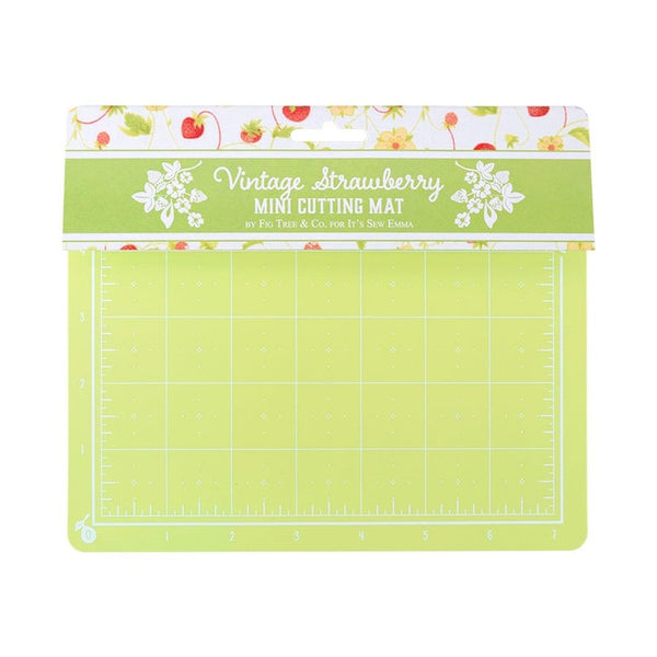 This sweet double-sided cutting mat by Fig Tree Quilts will make cutting a breeze and spruce up your sewing room! The measurement markings go up to 5in x 7in and the self-healing mat is strong and durable. Mat size is 6" x 8" (15.5cm x 20.5cm) Do not iron mat, or apply heat.