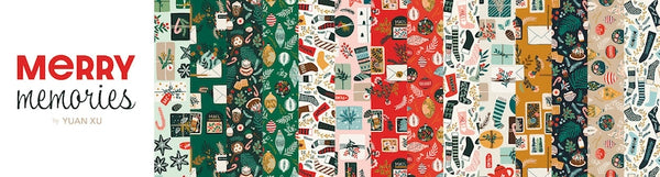 This charm pack features adorable holiday themed fabric with hints of metallics. Make your holiday decorations with this fun collection