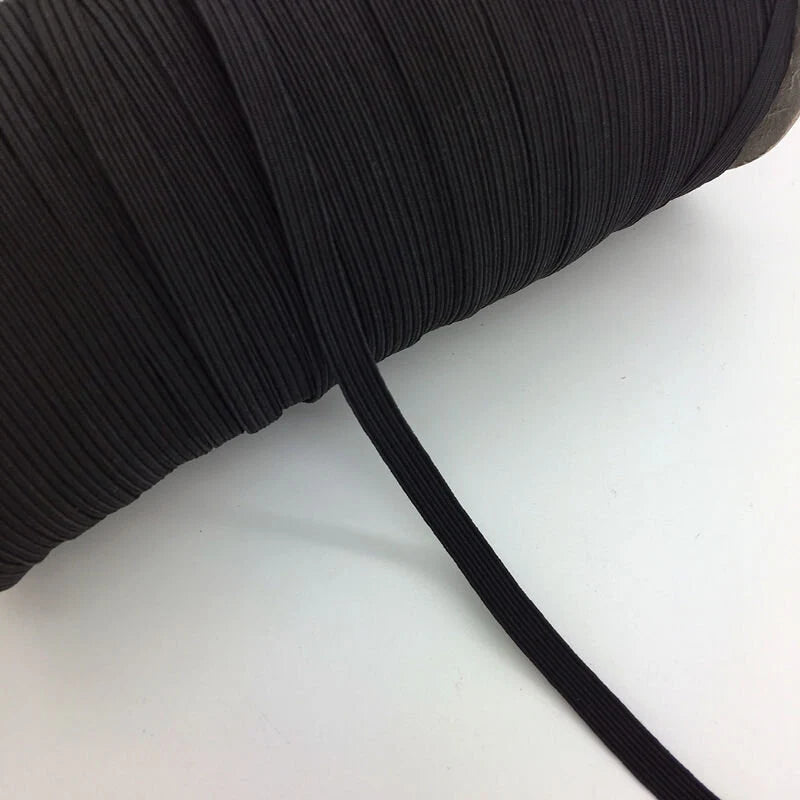 Dritz Braided Elastic is the most basic elastic. It is lightweight, slightly ribbed and it narrows when stretched. It is most often used on necklines, sleeves, waistbands and swimwear waistbands and leg bands.   Lightweight, slightly ribbed and narrows when stretched. Use on necklines, sleeves, waistbands and swimwear waistbands and leg bands. Machine washable and dryable in temperatures up to 200 degrees F.  Sold by the yard.