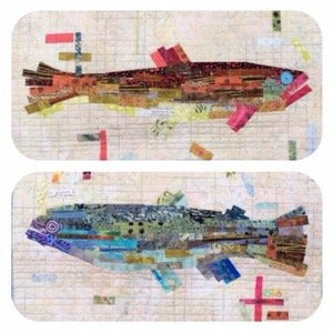 Lets make these fun "painterly" collage fish! Pattern includes complete instructions on making the fish and idea to incorporate them into placemats! Fused applique.