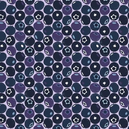 Under the Apple Tree - Blueberry - Blue Fabric  100% cotton print fabric. Machine Wash Cold. Dry Low. Great for quilting and other cotton print projects.  Fruit!! This print is adorable and a perfect addition to anything. These blueberries are unique and have a lot of character. This print has a certain vintage/retro charm to it! Would make an adorable apron or any other kitchen accessories!