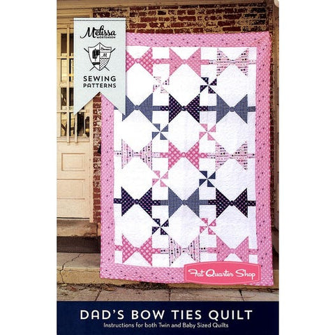 Curate a charismatic collection of neckwear for your favorite father with the Dad's Bow Ties Quilt Pattern. With two handsome sizes to choose from, this project can be perfectly sized to any home.  Finished sizes: Baby - 47" x 57" Large - 65" x 94"