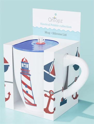 Mug with Silicone topper. Adorable nautical mug perfect for any tea/coffee lover