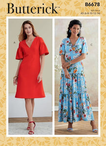 Unlined Dress A, B, C is close fitting through bust, with faced neck opening and invisible zipper. A: Above mid-knee length. B: Armhole finished with purchased bias tape. B, C: Ankle length.  Easy   This pattern is size 14,16, 18, 20-22