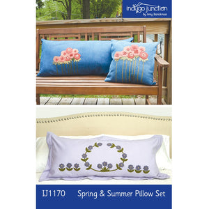 Add seasonal decor to your home this Spring and Summer. Two unique floral designs for wool applique. Instructions included to create pillow covers to fit 16” square pillow form or a 16” x 38” bench pillow.