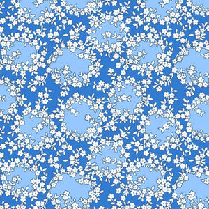 From the collection, Everything by the kitchen sink, This Elegant Vines fabric in cobalt blue is a homage to the 20s and 30s fabrics. Give your projects a vintage flair with this fabric. Beautiful vibrant cobalt blue with white flowers and light blue accents.  100% Cotton, 44/5".