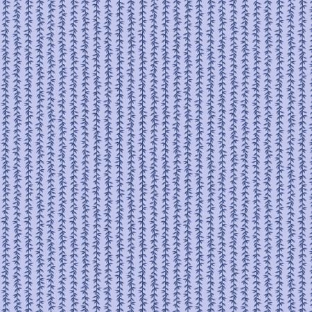 Strawberry Fields Collection by Rifle Paper Co for Cotton + Steel. Blue vertical stripe leaves on a perriwinkle ground.  Perfect for quilting, apparel, bedding and etc.  100% Cotton, 44/5"