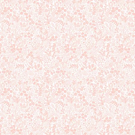 Delicate blush floral printed on a white ground from Rifle Paper Co. basics collection.  100% Cotton, 44/5"