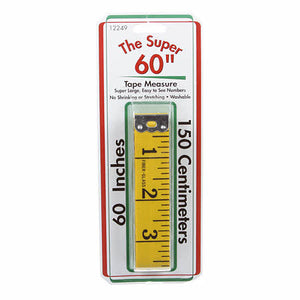 Yellow Fiberglass 60 inch tape measure.  Easy to read and our go to tape measure!