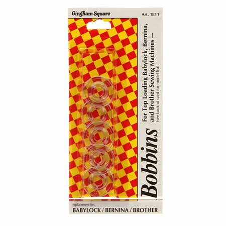 For top loading sewing machines. Fits Babylock 2100, 2150, 6000, 6150, 6200, 6600, 6700, 7500m 8000, 8500, 9500, EM1, EM2, ESE, ESI & 2, ESP, ESN, ESG2 & 3. Bernia Deco 500 & 600 Brother B349/351/352, CS8072, PC2800, PC3000, PC6000, PC6500, PC8200, PC8500, PE150 and ULT2001/2/3. Class L bobbin.