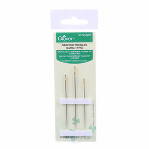 Pack of 3 Sashiko Needles (Long) - Perfect for thicker fabrics  1.14mm x 69.8mm  1.14mm x 60.3mm  1.07mm x 57.2mm
