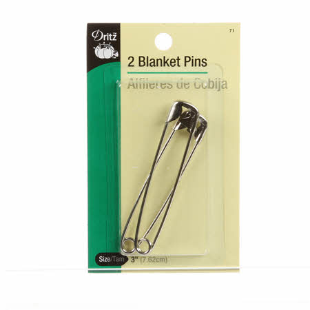 Diaper or Blanket pins.  Nickel plated steel . 3 inch, 2 per pack.