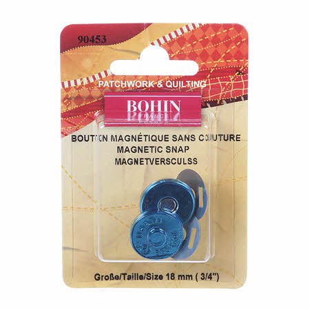 Add these magnetic sew on buttons to a clothing item; purse; tote or other accessory! This package contains two 3/4in buttons.