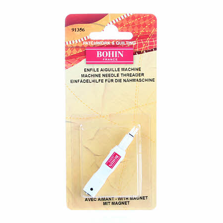 Threads sewing machine needles easily without removing needle from machine