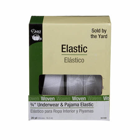 This elastic is suitable for both pajamas and underwear waistbands.  Machine washable and dryable in temperatures up to 200° F.  Sold by the yard.