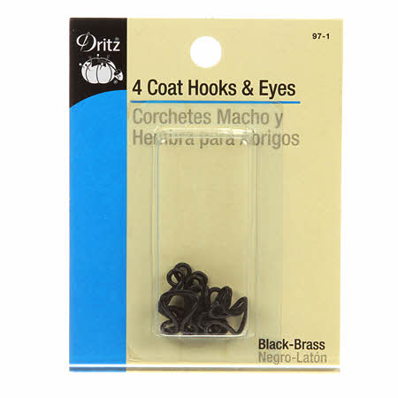 Extra large hook & eye closures hold finished edges together